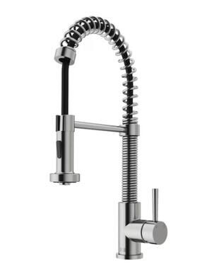 Stainless Steel Kitchen Faucet with Pull Down Sprayer Waterfall Single Handle